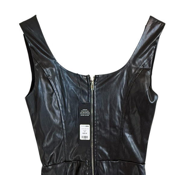 NWT Fashion Nova Dolce Faux Leather Embellished Jumpsuit Women’s Size XS - Picture 5 of 16